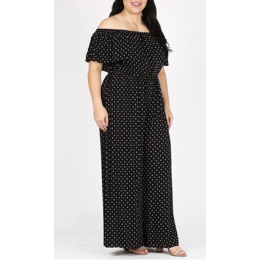 PLUS!!! Black Print Jumpsuit - Picture 3 of 6